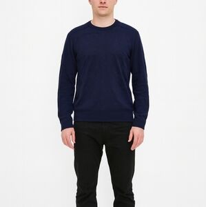 Banana Republic Mens Navy 100% Organic Cotton Long Sleeve Size L Office Career